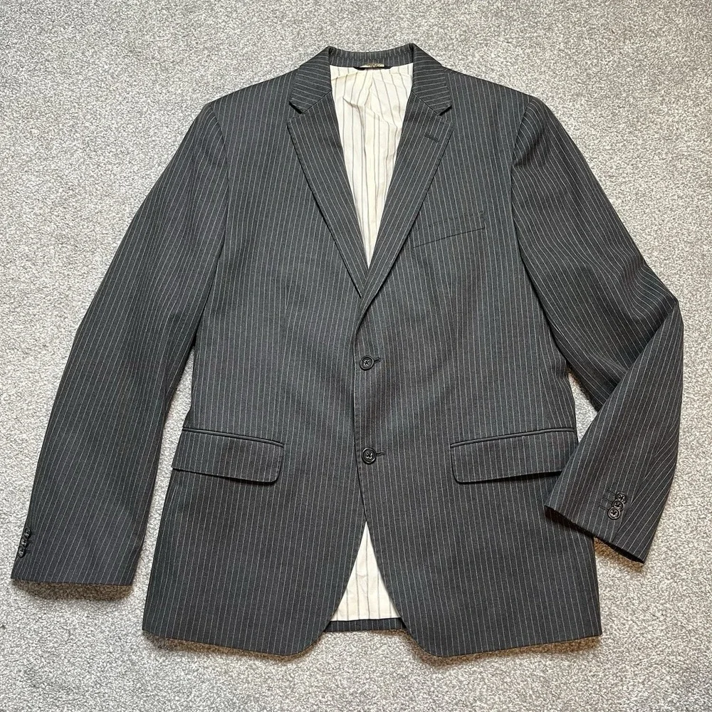 Banana Republic Mens 42 R Tailored Fit Pinstripe Cotton Sport Coat Blazer Jacket
